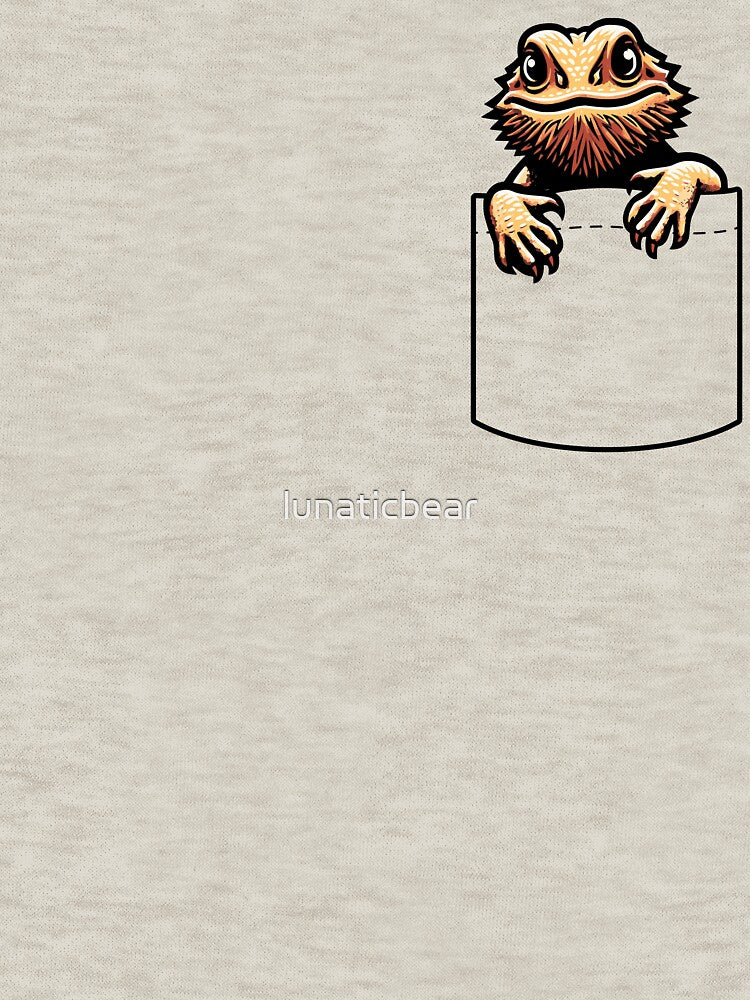 Bearded Dragon Pogona Shirt Pocket Reptile Lizard Pet Lover Youth Light Background by lunaticbear Hoodie,... (Image 3)
