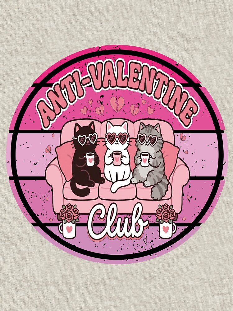 Anti Valentine Club – Funny Cat Valentine Design for Singles & Galentines by SoftSoaring T-Shirts, Hoodie,... (Image 3)