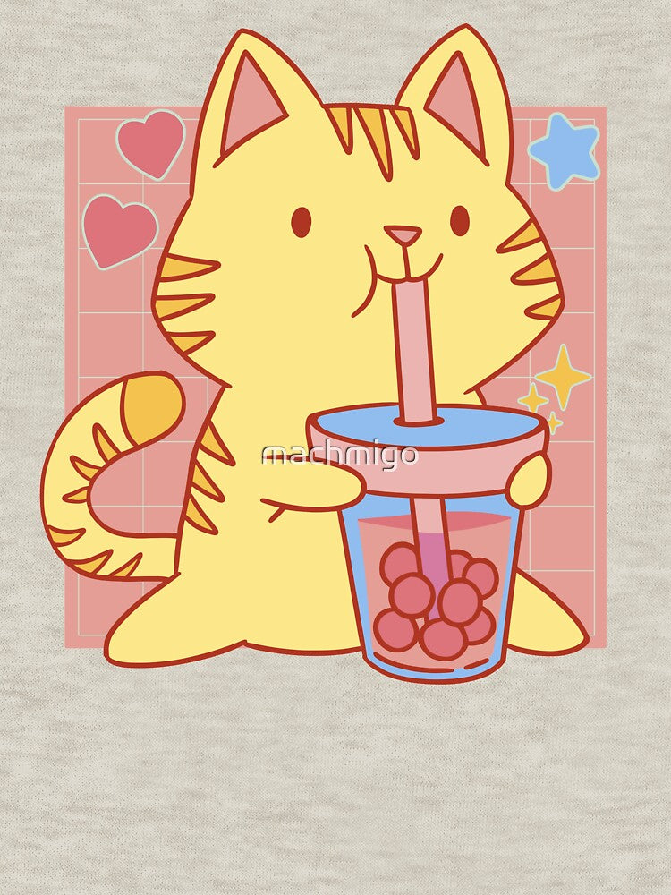 Boba Tea Cat by machmigo T-Shirts, Hoodie, Sweatshirt | BlankRebels.com (Image 3)