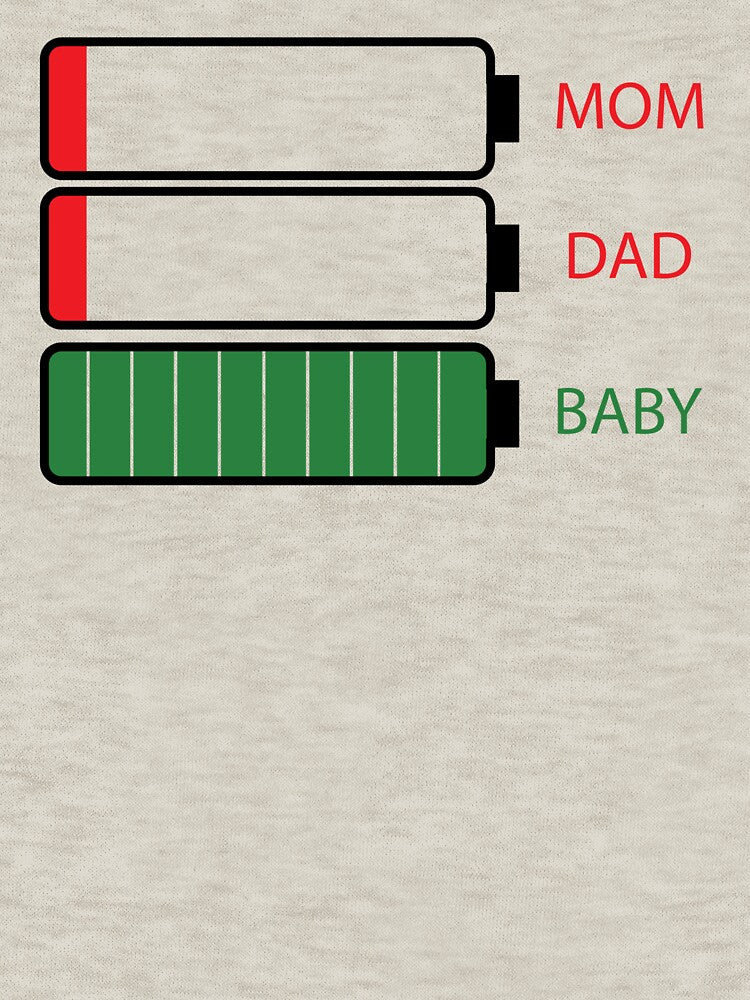 Vintage Mom Dad baby Funny Energy level illustration by garniturex T-Shirts, Hoodie, Sweatshirt | BlankRebels.com (Image 3)