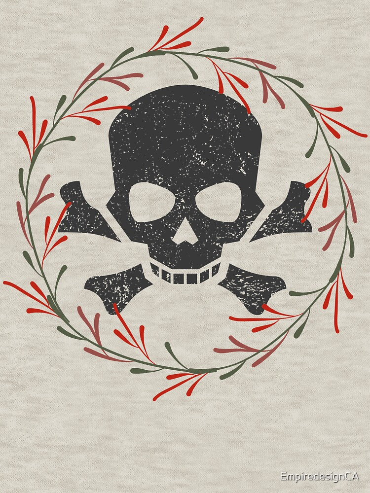 Vintage distressed gothic lovers floral skull graphic custom tshirt design by EmpiredesignCA Hoodie, Sweatshirt (Image 3)