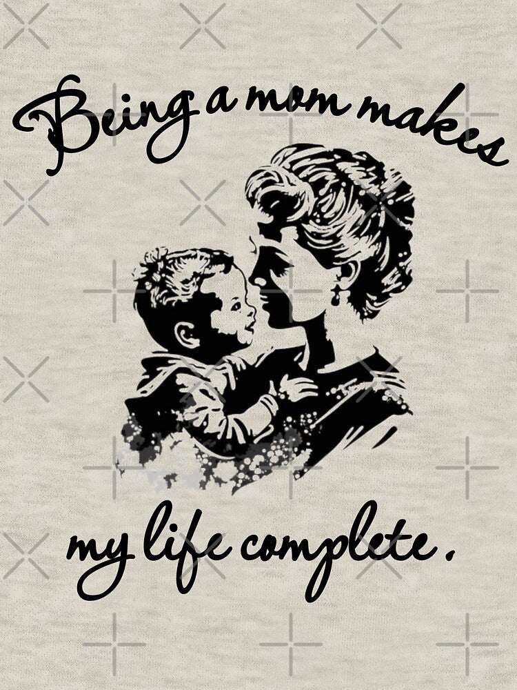 being a mom makes my life complete sticker, being a mom makes my life complete black and white sticker, by... (Image 3)