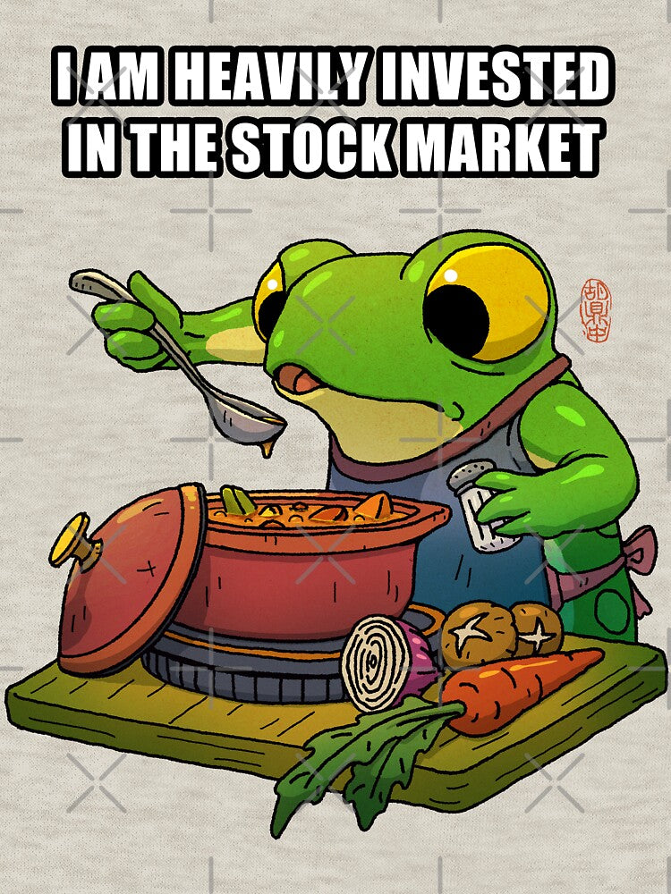 Funny Frog Cooking Pun – “Heavily Invested in the Stock Market” Soup Stock Meme by DingHuArt T-Shirts, Hoodie,... (Image 3)