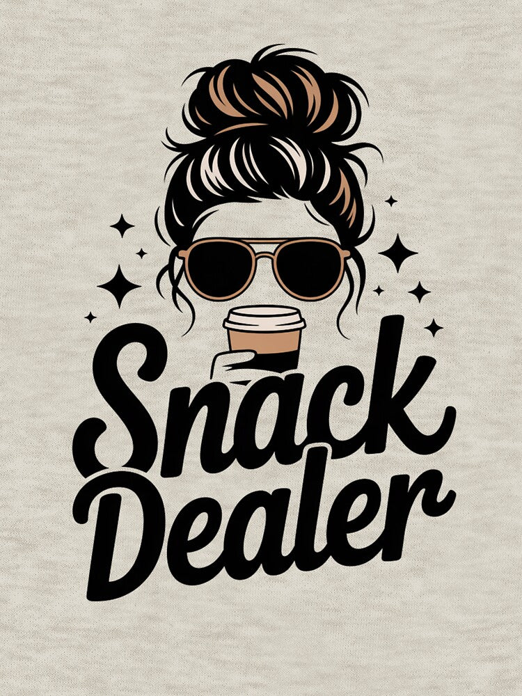 Snack Dealer Messy Bun Coffee Lover Shirt – Funny Mom Life Caffeine Humor Tee by What a cute-Tee Hoodie, Sweatshirt (Image 3)