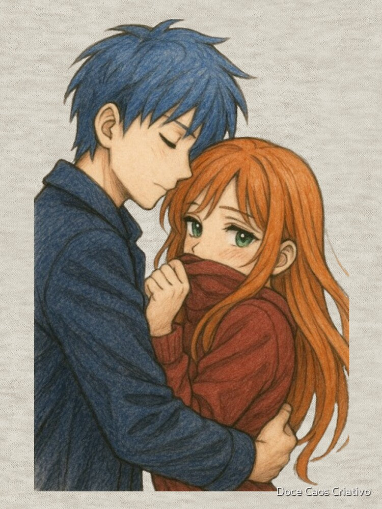 Casal Aconchegante no Inverno – Cozy Winter Couple Embrace by Doce Caos Criativo T-Shirts, Hoodie, Sweatshirt (Image 3)