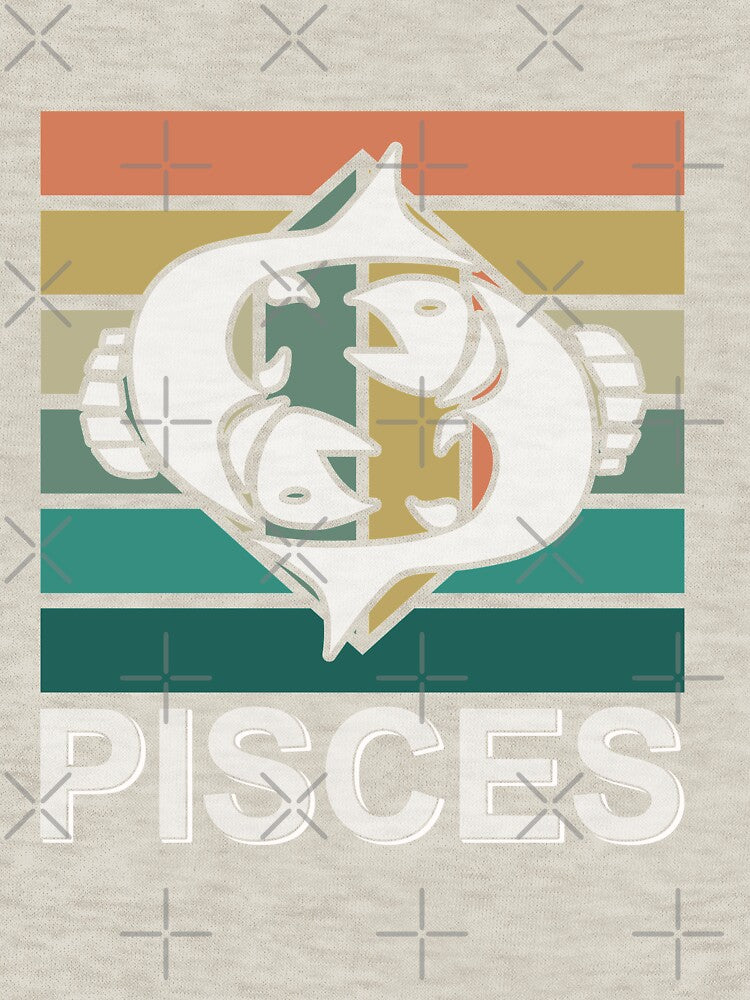 Pisces Zodiac Symbol Rainbow Retro Style by Trinket-Trickster T-Shirts, Hoodie, Sweatshirt | BlankRebels.com (Image 3)