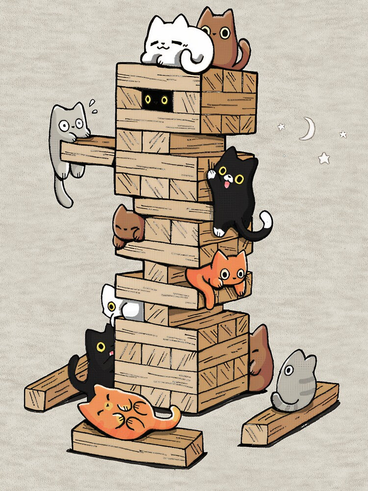 Jenga Cats by Martin Jay T-Shirts, Hoodie, Sweatshirt | BlankRebels.com (Image 3)