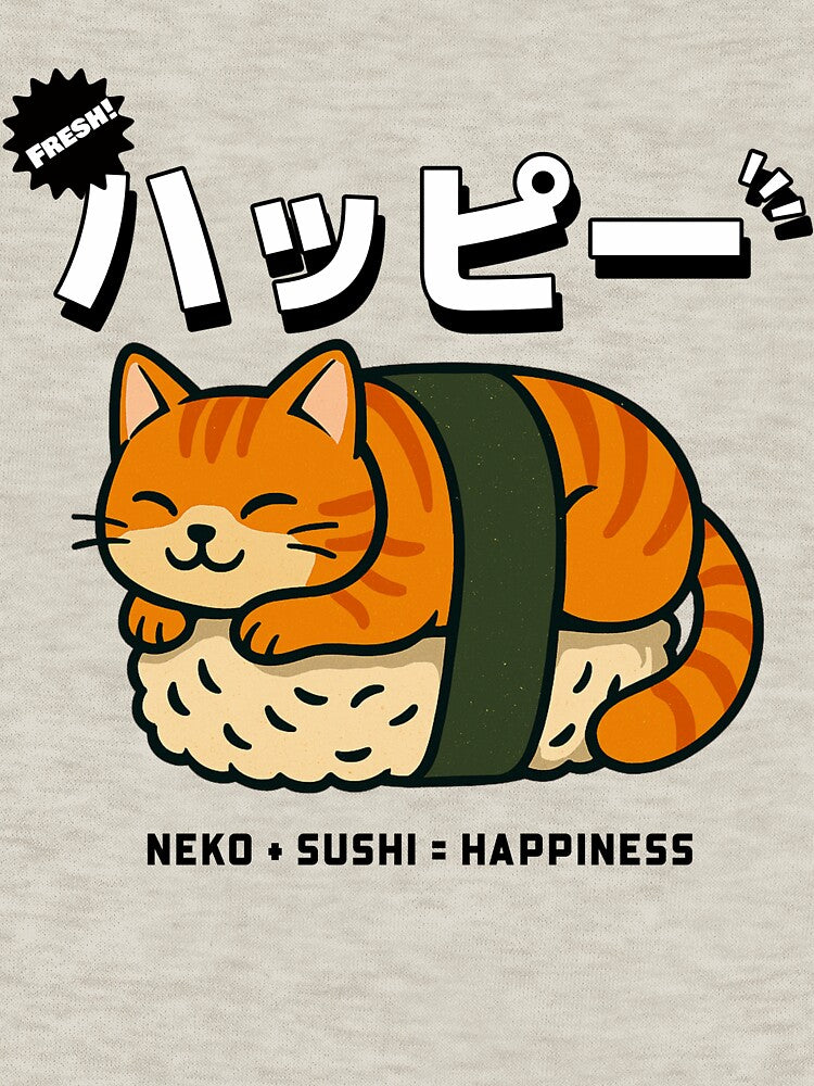 Neko + Sushi = Happiness by Honominu T-Shirts, Hoodie, Sweatshirt | BlankRebels.com (Image 3)