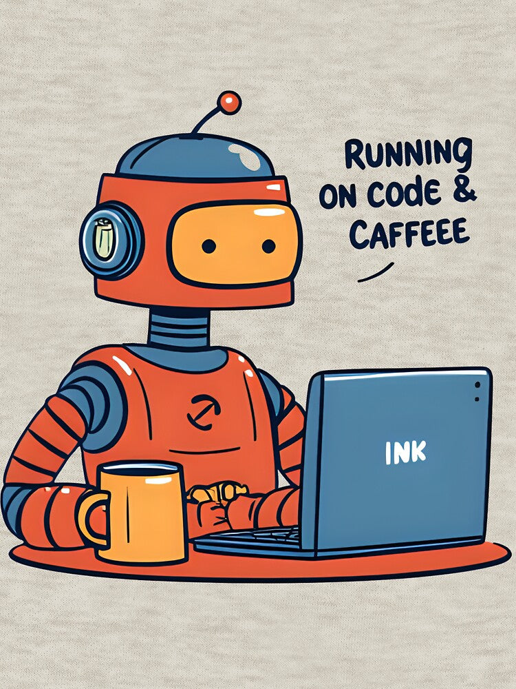 Running on Code & Caffeine – Programmer Robot Tee by Jbl Jaouad Hoodie, Sweatshirt | BlankRebels.com (Image 3)
