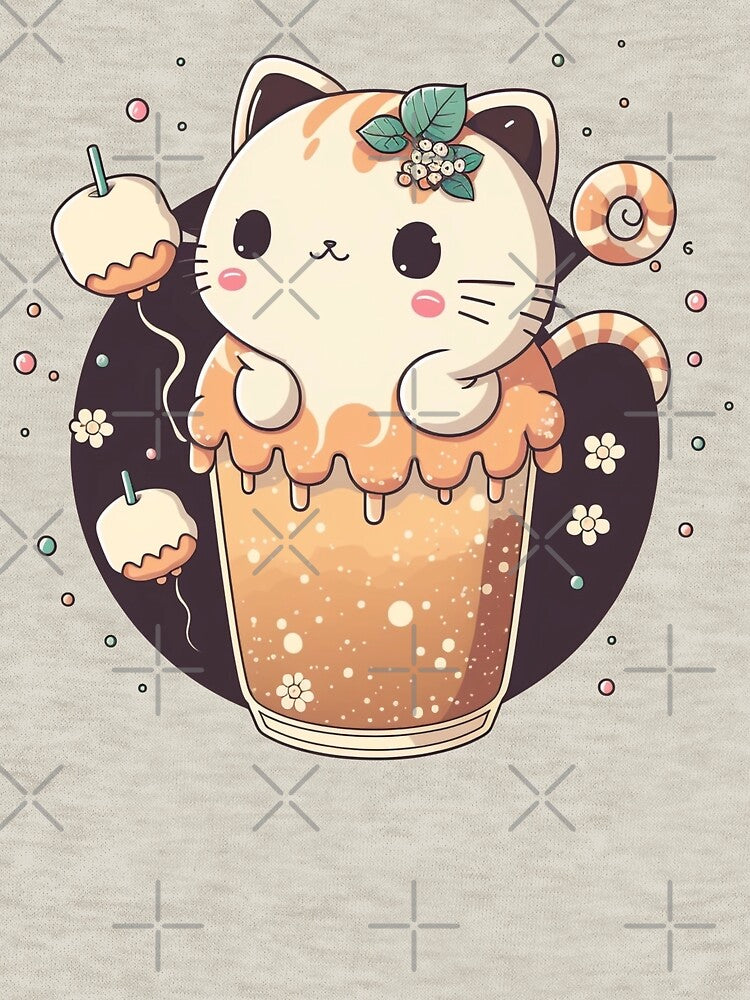 Cat Boba Tea Bubble tea anime kawaii design - cute kitten drinking boba straw by Cheeky Companions T-Shirts,... (Image 3)