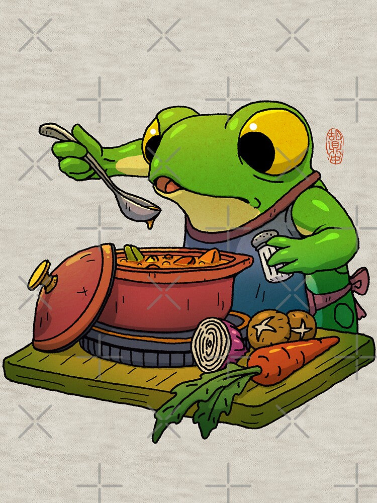 cute frog cooking stew soup stock artwork drawing by DingHuArt T-Shirts, Hoodie, Sweatshirt | BlankRebels.com (Image 3)
