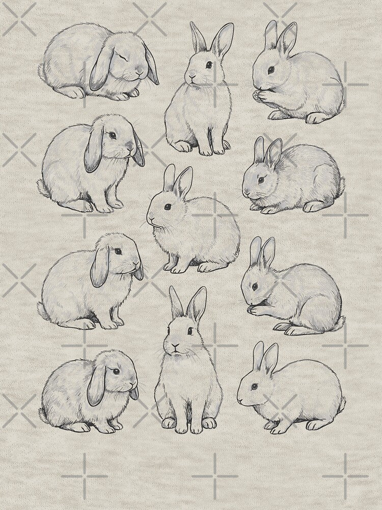 Rabbit Tattoo Flash Art 90s Vintage Animal Lovers Sketch by MuniraWearify T-Shirts, Hoodie, Sweatshirt (Image 3)