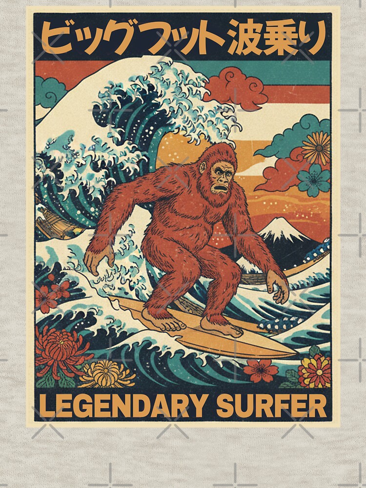 Bigfoot Surfing The Great Wave. by EunsooLee T-Shirts, Hoodie, Sweatshirt | BlankRebels.com (Image 3)