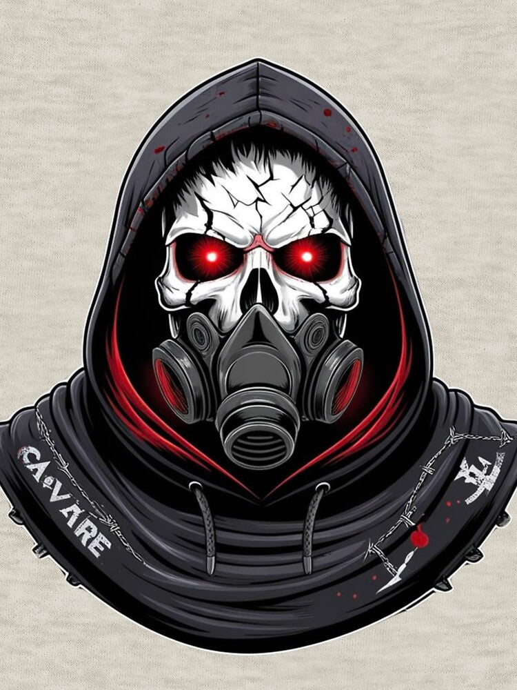Urban Dark Skull Hoodie Art – Between Fear and Faith T-Shirt by Glitchloom Sweatshirt | BlankRebels.com (Image 3)