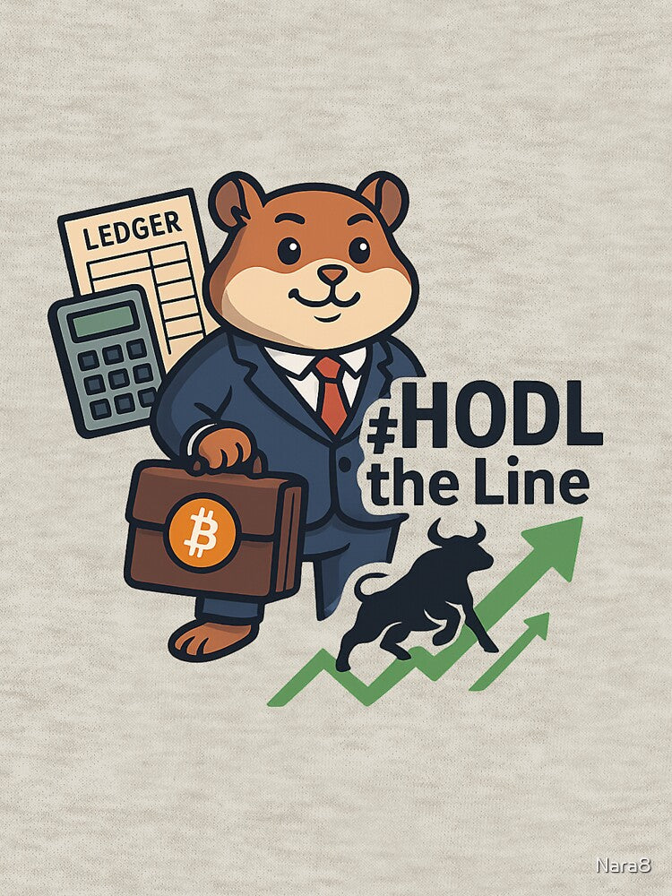Bullish Bitcoin Hamster | #HODL the Line Crypto Sticker by Nara8 T-Shirts, Hoodie, Sweatshirt | BlankRebels.com (Image 3)