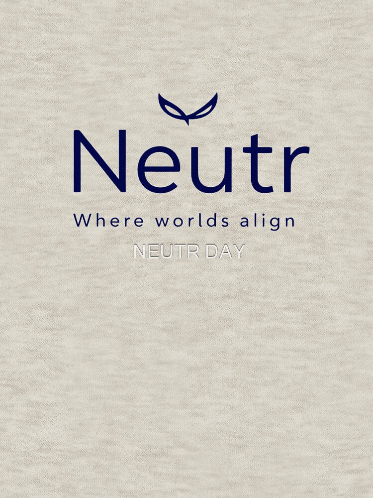 Neutr Multi-Color Logo T-Shirt & Hoodie – Modern Minimalist Streetwear with “Where Worlds Align” Slogan by NEUTR DAY