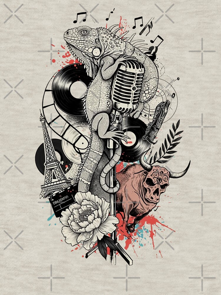 Blackwork tattoo with color splatters essential tshirt by anandsiva2703 Hoodie, Sweatshirt | BlankRebels.com (Image 3)