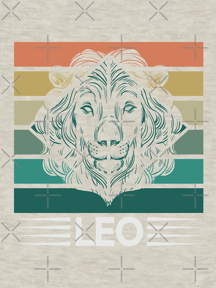Leo Zodiac Symbol Rainbow Retro Style by Trinket-Trickster T-Shirts, Hoodie, Sweatshirt | BlankRebels.com (Image 3)