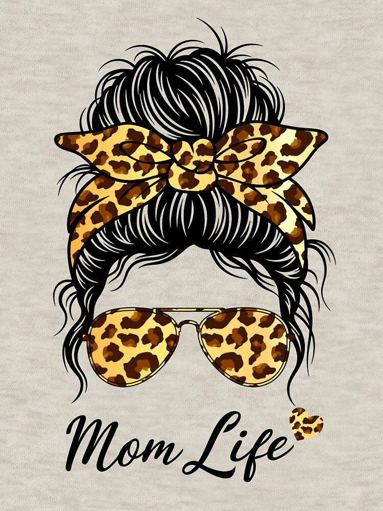 Leopard Mom Life Messy Bun Sunglasses Shirt by Jobada Creative Hoodie, Sweatshirt | BlankRebels.com (Image 3)