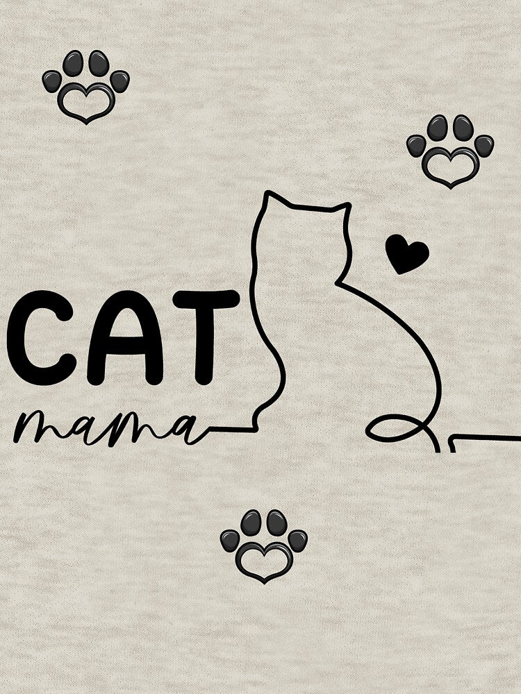 Cat Mama Minimalist Line Art – Cute Black and White Cat Lover Design by AgaCreates T-Shirts, Hoodie, Sweatshirt (Image 3)