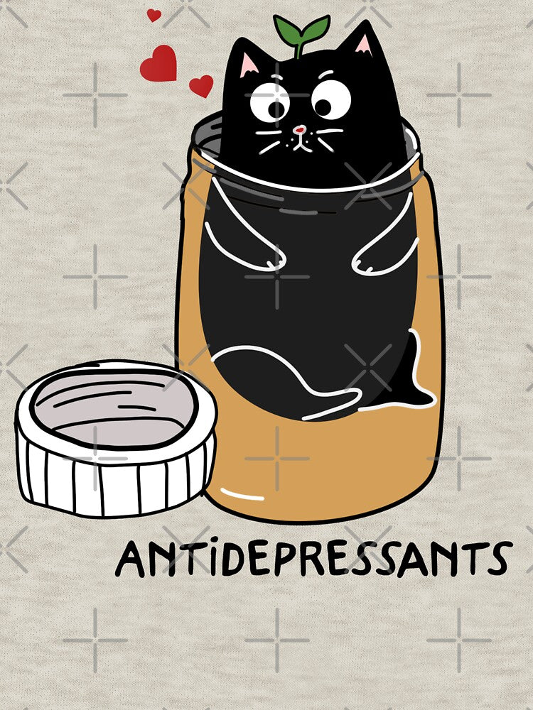 Funny black cat antidepressant by Acim0 T-Shirts, Hoodie, Sweatshirt | BlankRebels.com (Image 3)