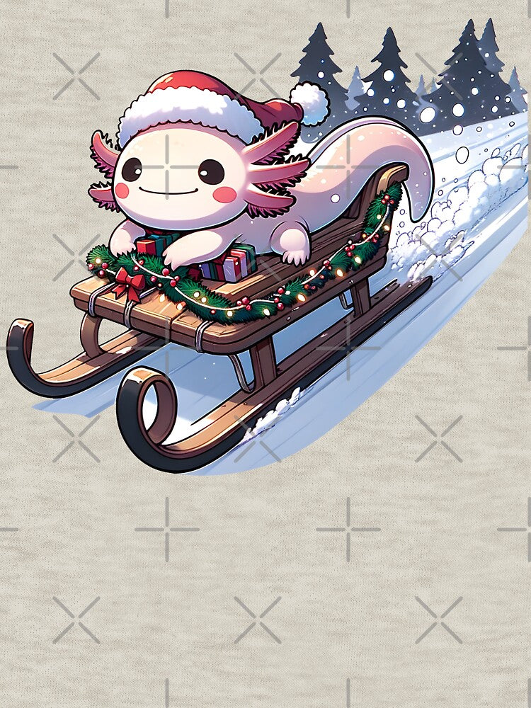 Axolotl Christmas Sleigh by Mekone T-Shirts, Hoodie, Sweatshirt | BlankRebels.com (Image 3)