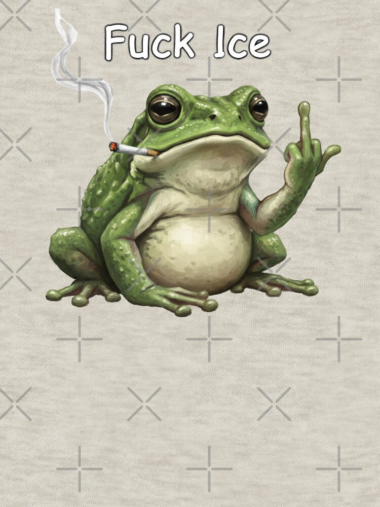 Fuck Ice, Middle finger, Angry Frog, funnyfits70, Humor, Funny, retro, vintages, funny quotes, animal humor, by... (Image 3)
