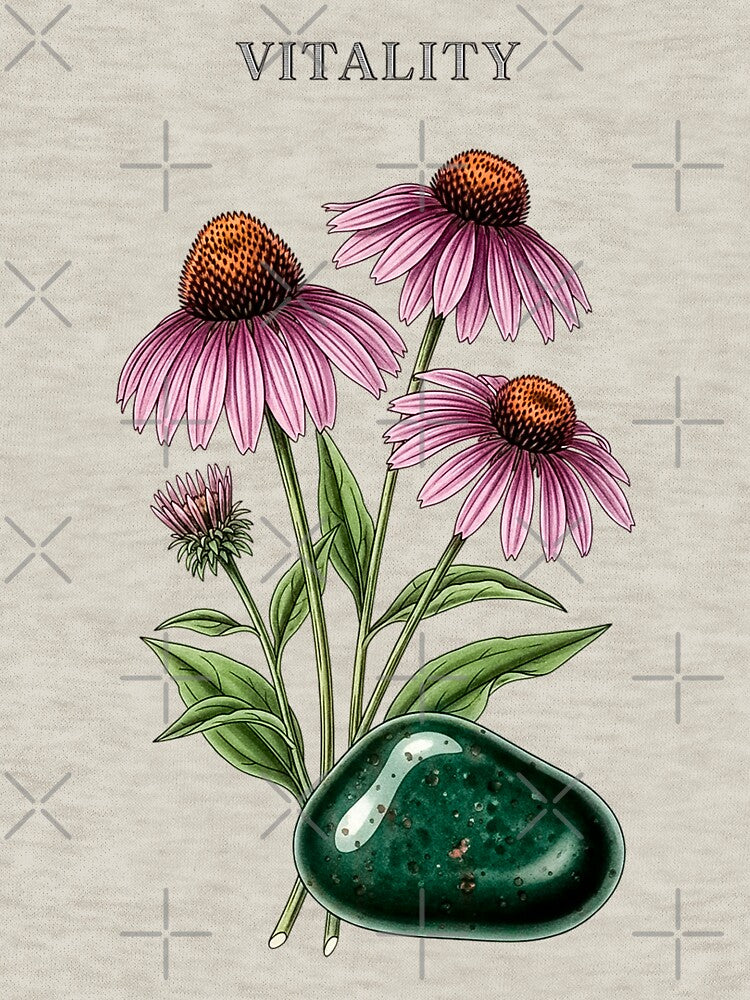 Vitality - Echinacea & Bloodstone Healing Art by Credisaim T-Shirts, Hoodie, Sweatshirt | BlankRebels.com (Image 3)