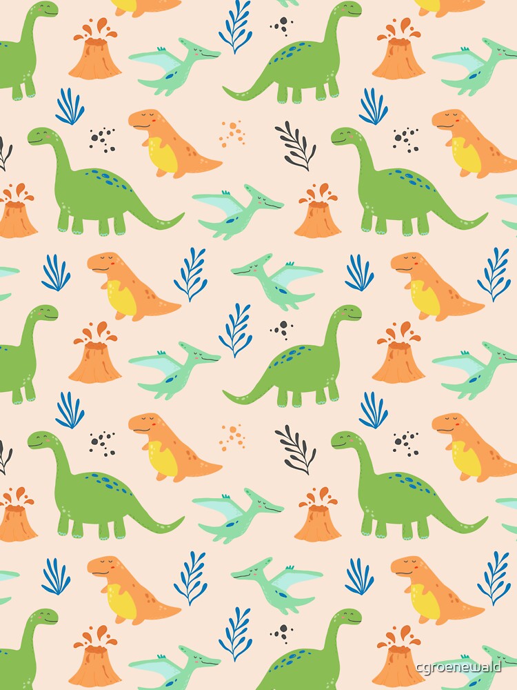Cute Orange and Green Dinosaur Pattern by cgroenewald T-Shirts, Hoodie, Sweatshirt | BlankRebels.com (Image 3)