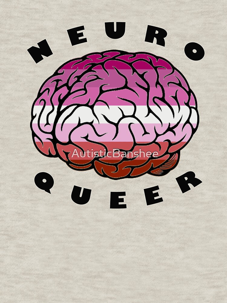 Neuroqueer Brain - Lipstick Lesbian Colors by AutisticBanshee T-Shirts, Hoodie, Sweatshirt | BlankRebels.com (Image 3)