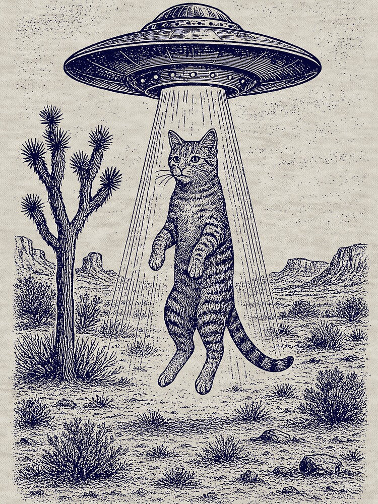 UFO Cat Western Vintage Alien 90s Funny Space Cat Shirt Cowgirl Retro Sci Fi Grunge T-Shirts, Hoodie, Sweatshirt