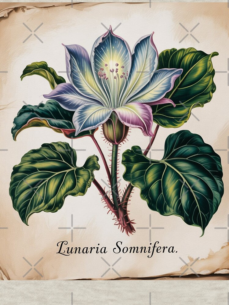 Title: Moonpetal Botanical Illustration - Dark Academia Herbology by Cophros T-Shirts, Hoodie, Sweatshirt (Image 3)
