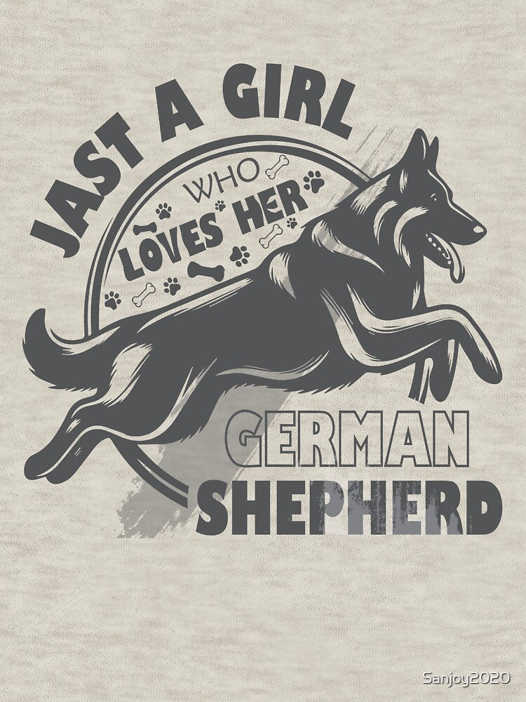 Just A Girl Who Loves Her German Shepherd – Cute Dog Mom Gift T-Shirt by Sanjoy2020 Hoodie, Sweatshirt (Image 3)