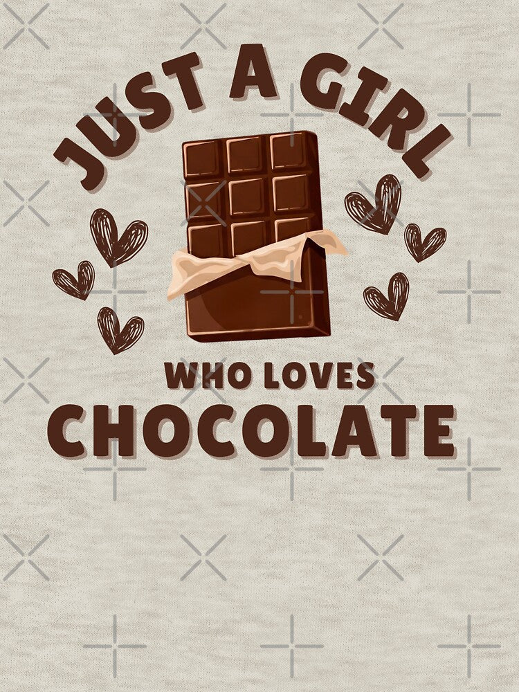 Funny Just a Girl Who Loves Chocolate Sweet Dessert Lover Girls Women Gift by MouDantArts T-Shirts, Hoodie,... (Image 3)
