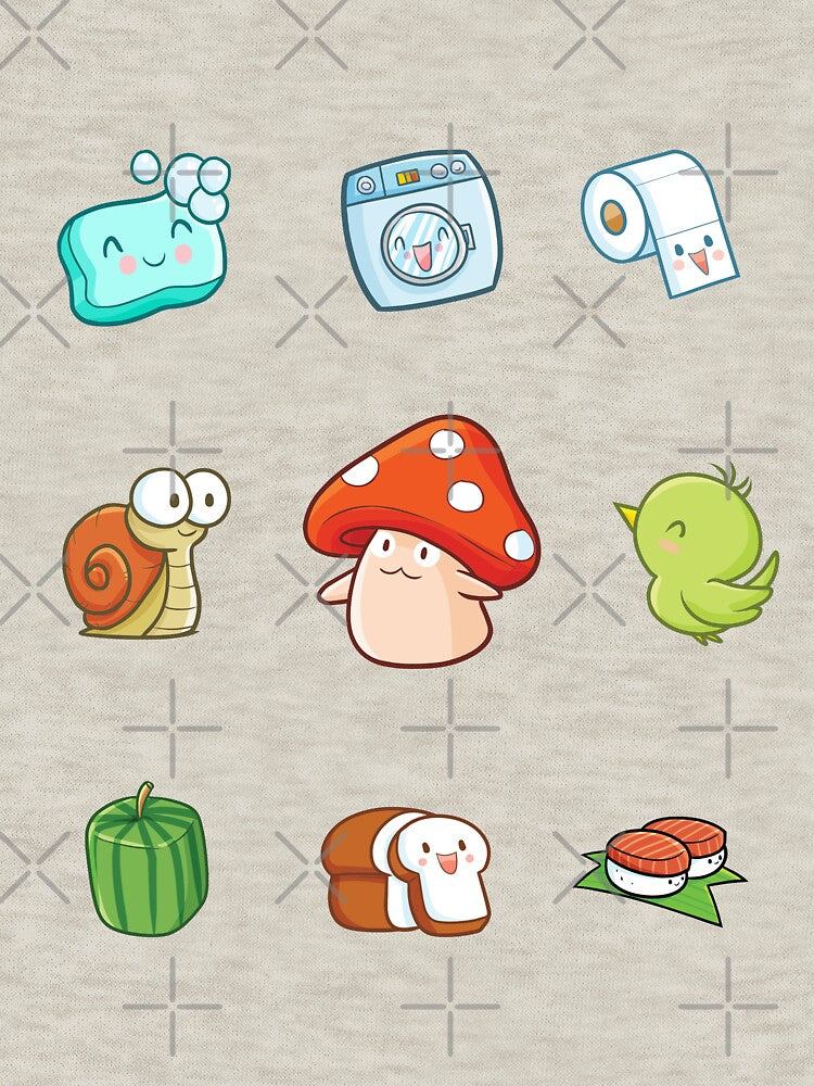 Kawaii mushroom, snail, bird, bread, sushi, watermelon, soap, laundry and toilet paper by MagicStrawberry... (Image 3)