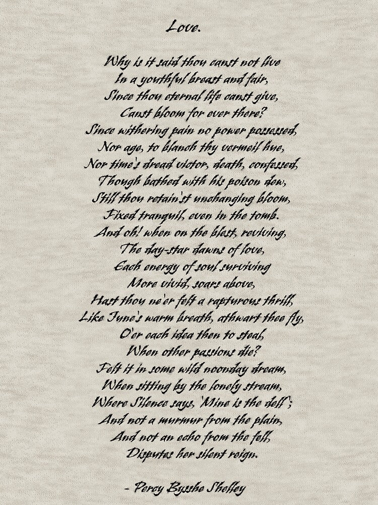 Love by Percy Bysshe Shelley poem by FireflyStudi0s T-Shirts, Hoodie, Sweatshirt | BlankRebels.com (Image 3)