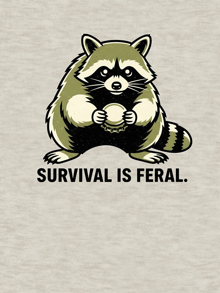 Survival Is Feral – Vintage Streetwear Raccoon Illustration by JonelCrafts T-Shirts, Hoodie, Sweatshirt (Image 3)