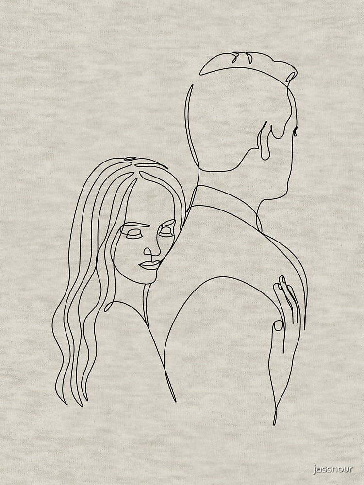 face line | hugging couple line art | line art | romantic couple by jassnour T-Shirts, Hoodie, Sweatshirt (Image 3)