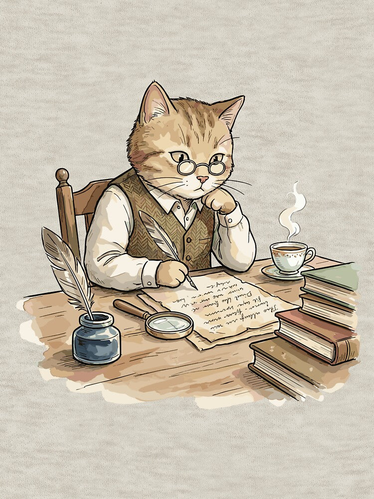 Scholarly Dark Academia: Manuscript Translation Cat by bapupa T-Shirts, Hoodie, Sweatshirt | BlankRebels.com (Image 3)