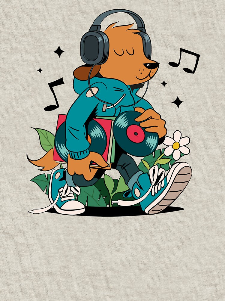 Chill & Groovin' Vinyl Dog by B-Sharp- T-Shirts, Hoodie, Sweatshirt | BlankRebels.com (Image 3)