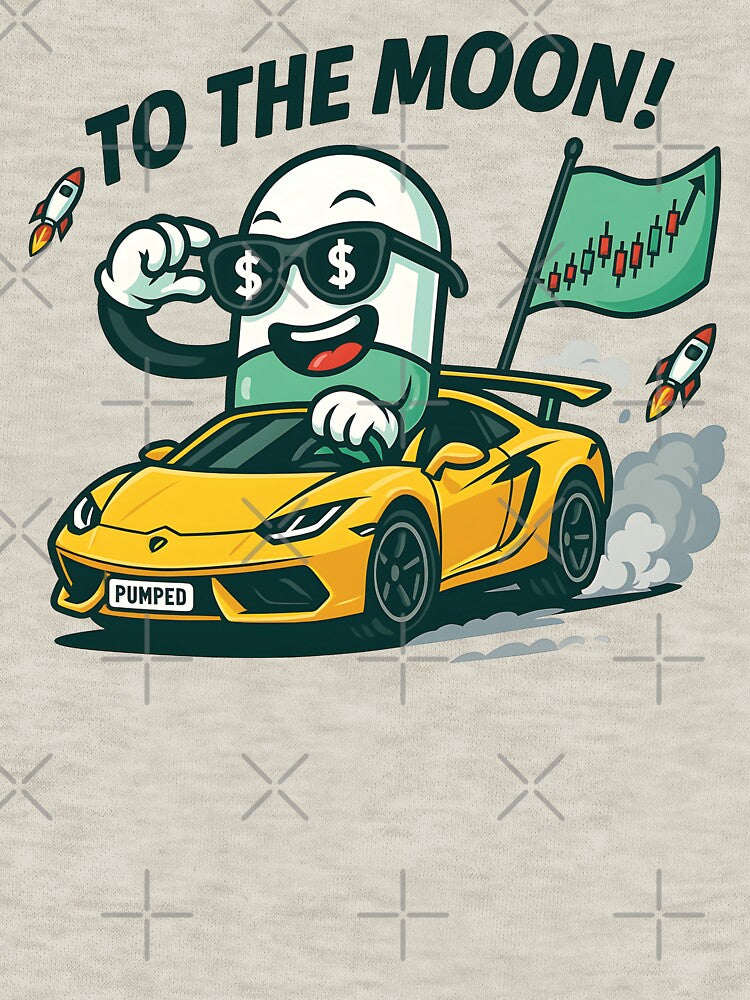 Lambo Pill Meme | Crypto Pump.fun Degen Cartoon by WAUZ T-Shirts, Hoodie, Sweatshirt | BlankRebels.com (Image 3)