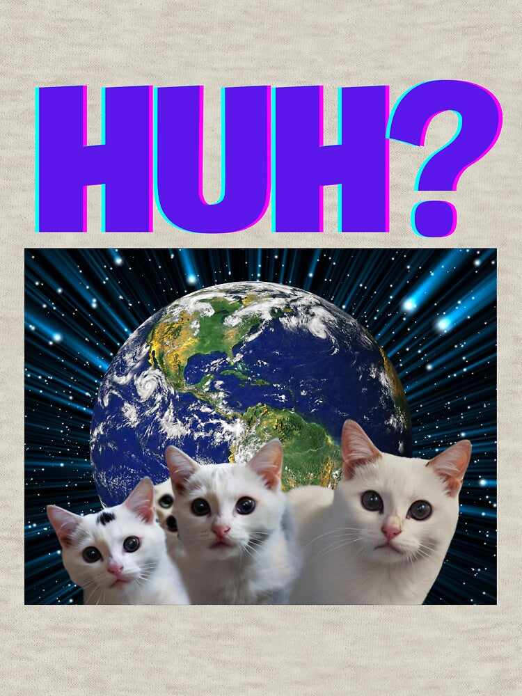 "Huh?" Meme Cat Shirt – Funny Viral Cat Expression Tee & Hoodie by Colorful-Garden Sweatshirt | BlankRebels.com (Image 3)