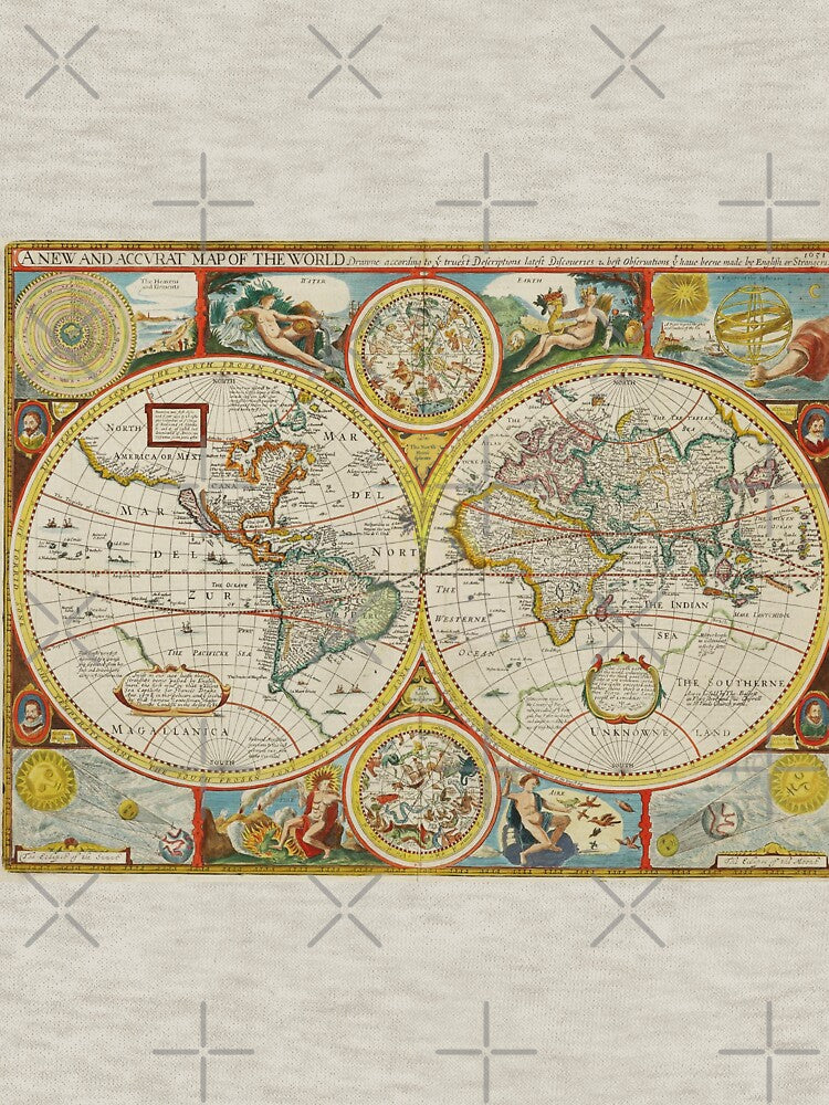 An Old Map of the World // 1627 by Gothicrelics T-Shirts, Hoodie, Sweatshirt | BlankRebels.com (Image 3)