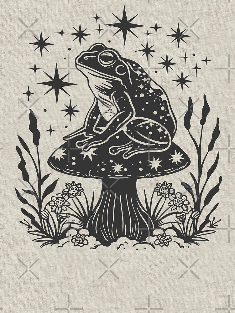 Cute Cottagecore Aesthetic Frog Mushroom Vintage Graphic by Dapper-Art T-Shirts, Hoodie, Sweatshirt (Image 3)