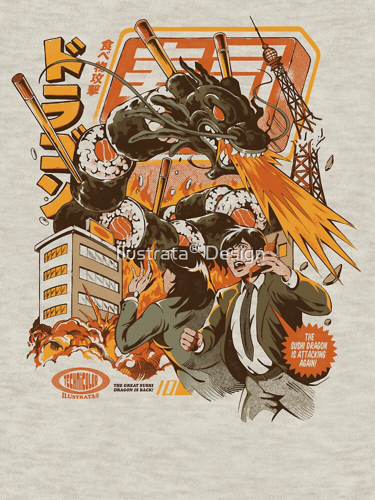Sushi Dragon Attack by Ilustrata® T-Shirts, Hoodie, Sweatshirt | BlankRebels.com (Image 3)
