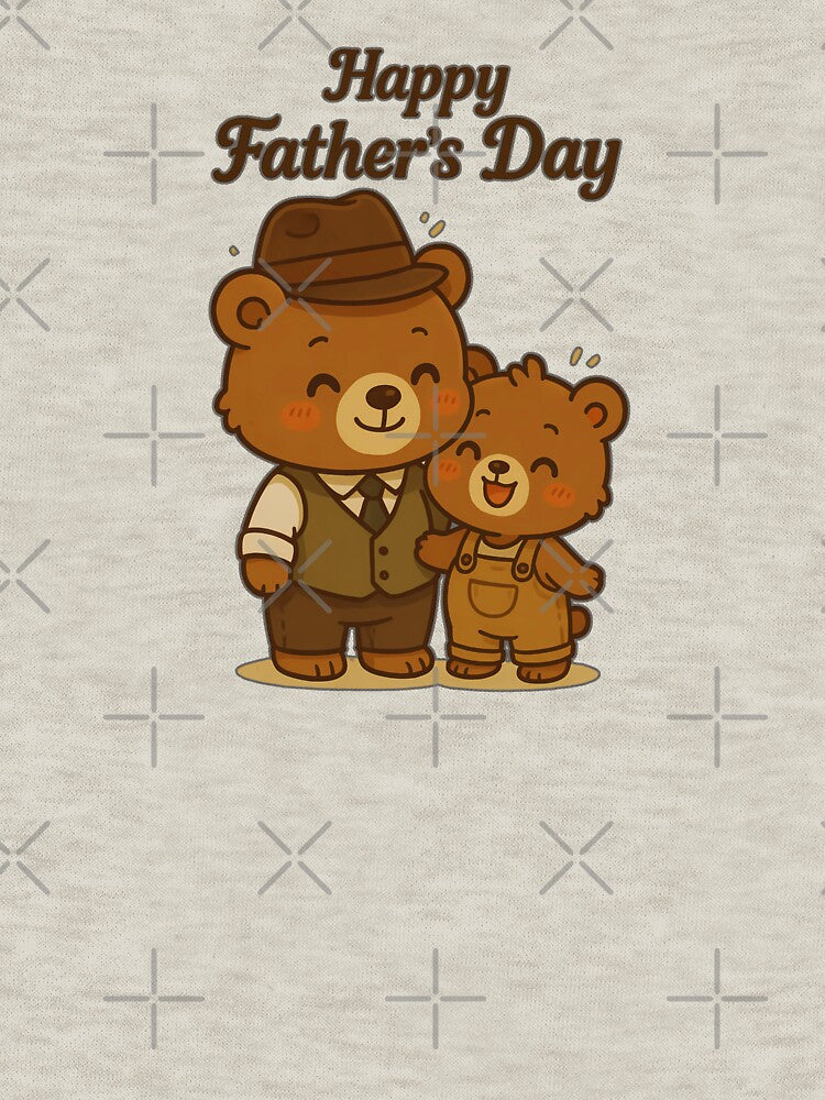 Cute Chibi Bear Father's Day Sticker | Vintage Style by Nuist25 T-Shirts, Hoodie, Sweatshirt | BlankRebels.com (Image 3)