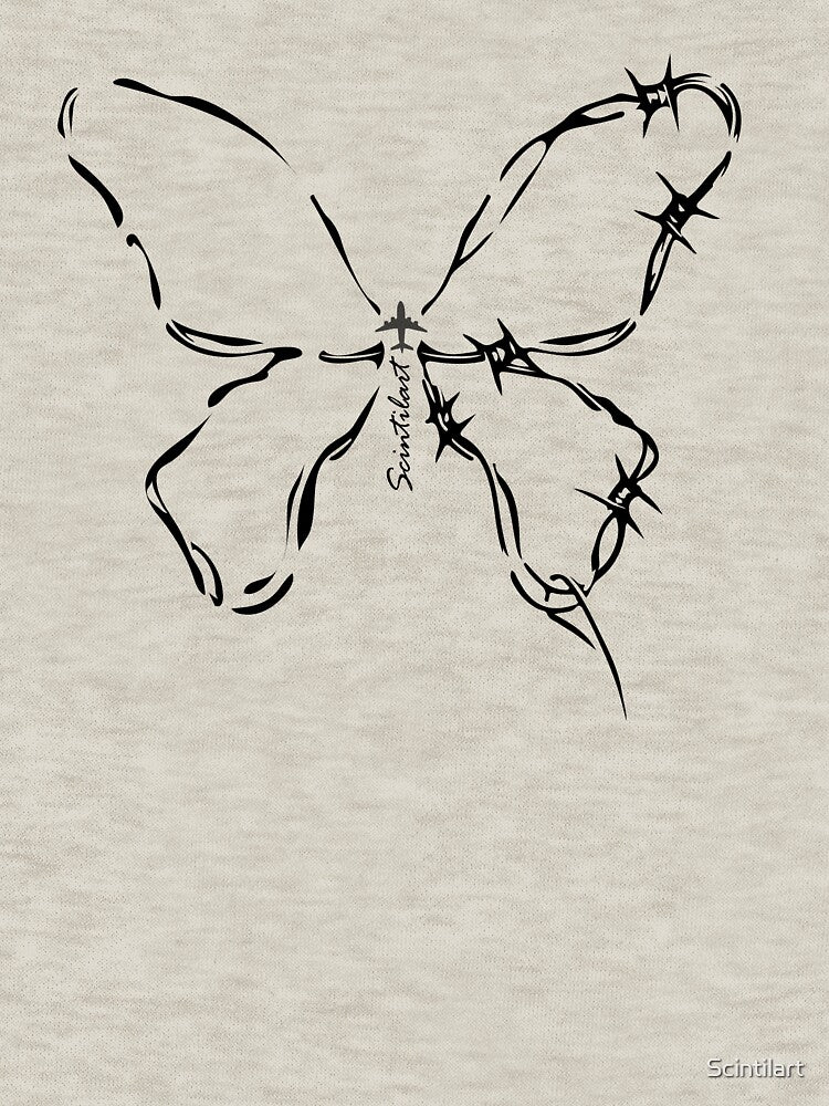 Barbed Wire Butterfly by Scintilart T-Shirts, Hoodie, Sweatshirt | BlankRebels.com (Image 3)