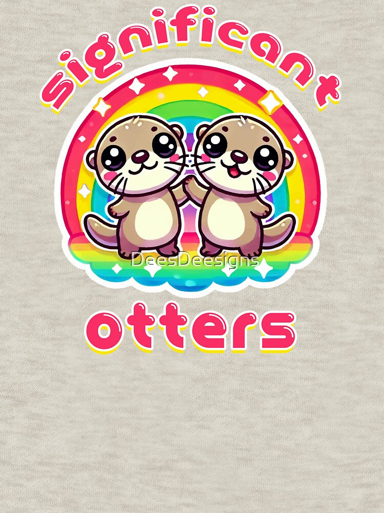 Kawaii Otter Holding Hands Significant Otters by DeesDeesigns T-Shirts, Hoodie, Sweatshirt | BlankRebels.com (Image 3)