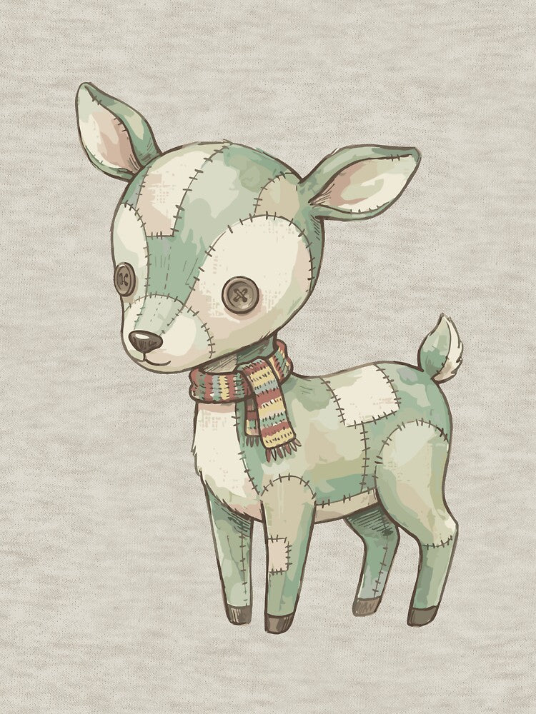Nostalgic Cottagecore: Linen Deer Doll by bapupa T-Shirts, Hoodie, Sweatshirt | BlankRebels.com (Image 3)