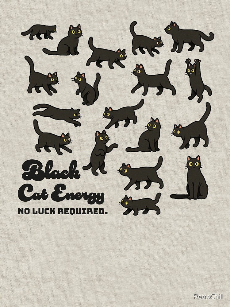 Black Cat Energy – Cute Black Cat Shirt / Sticker by RetroChill